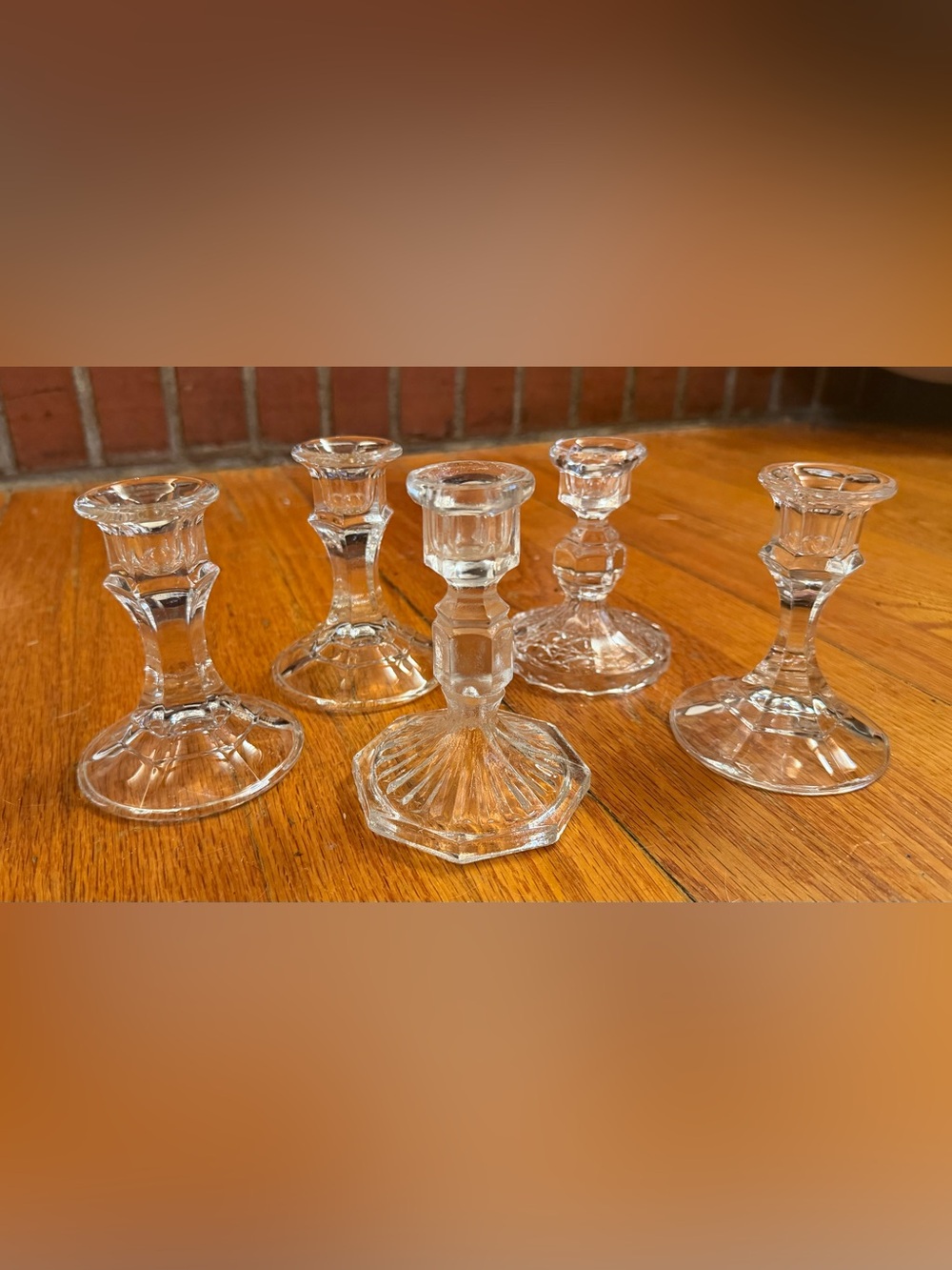 Clear Glass Candle Holders